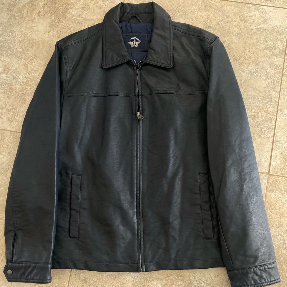 Dockers leather jacket  Men’s leather jacket  Deep Blue leather jacket FSHN JKT